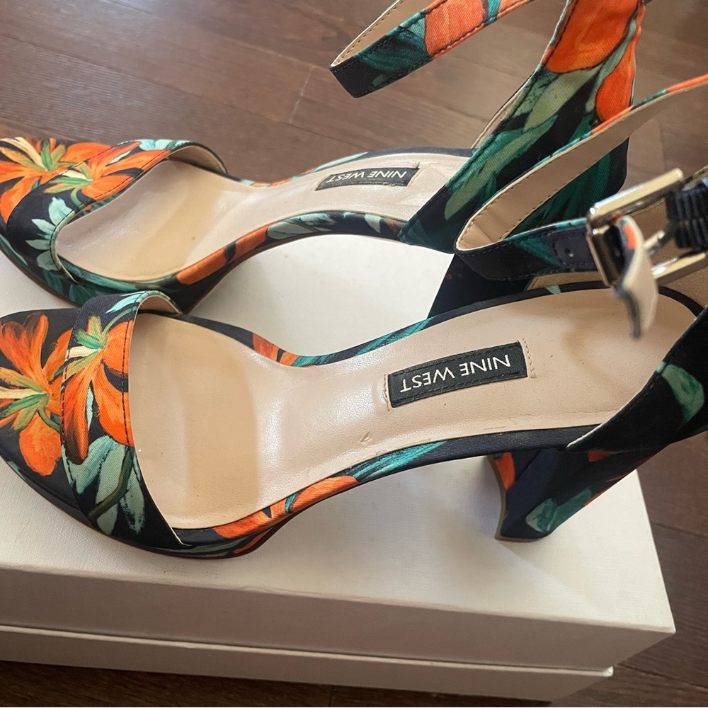 Worn twice fun tropical heels